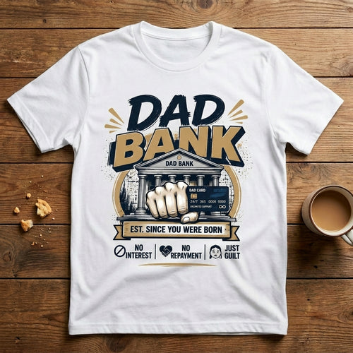 Dad Bank — Est. Since You Were Born. No Interest. No Repayment. Just Guilt.