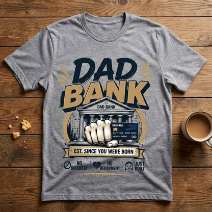 Dad Bank — Est. Since You Were Born. No Interest. No Repayment. Just Guilt.